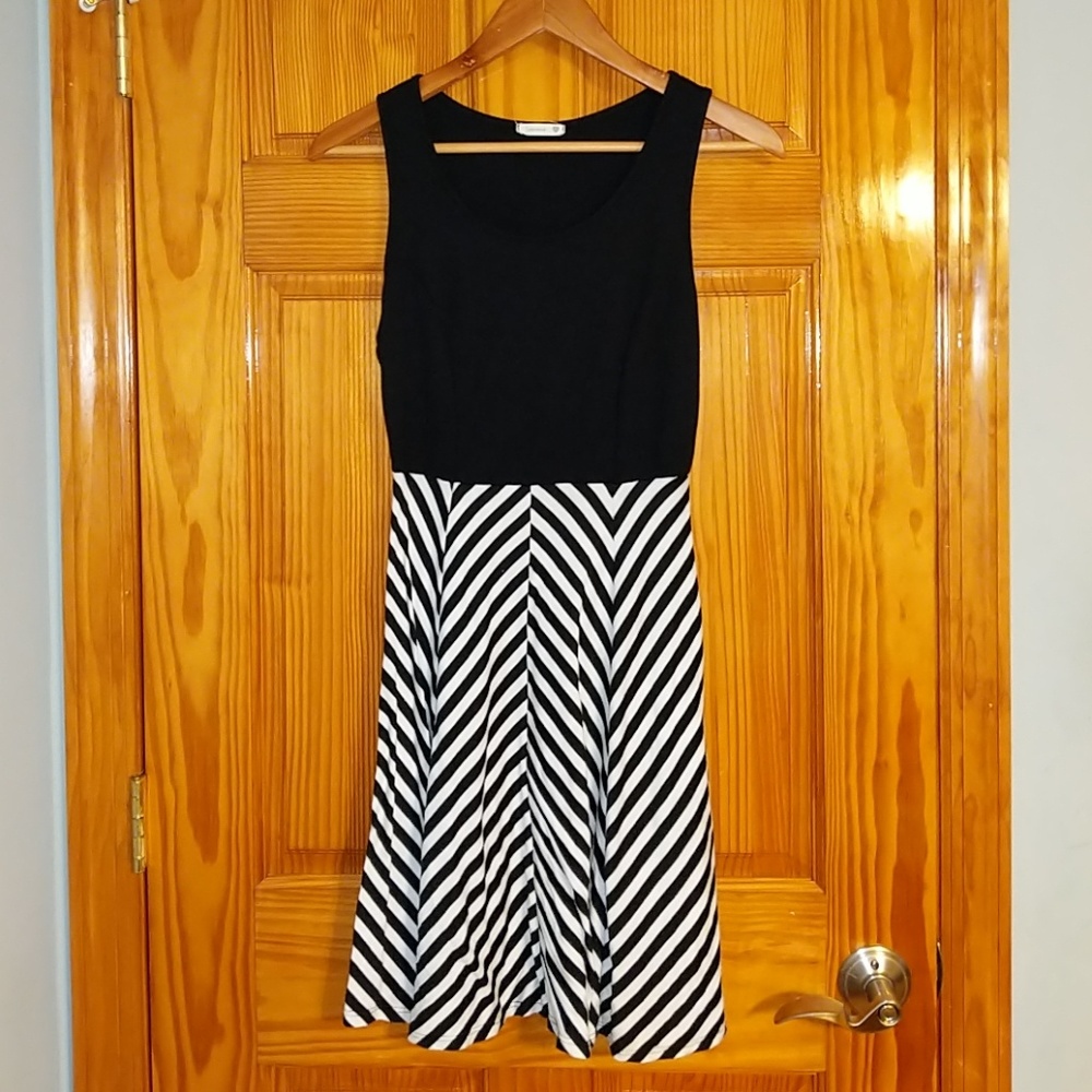 Black and White striped dress